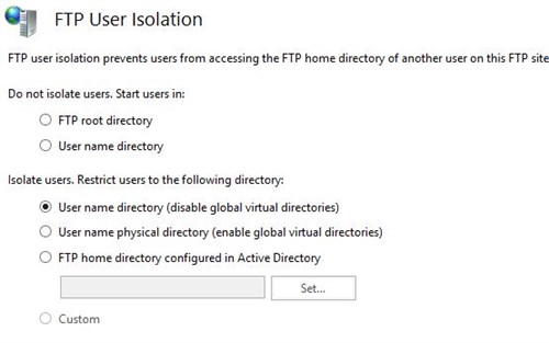 Ftp User Isolation